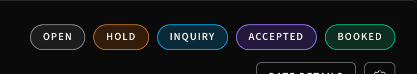 Artist calendar status labels