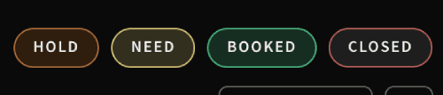 Venue calendar status labels